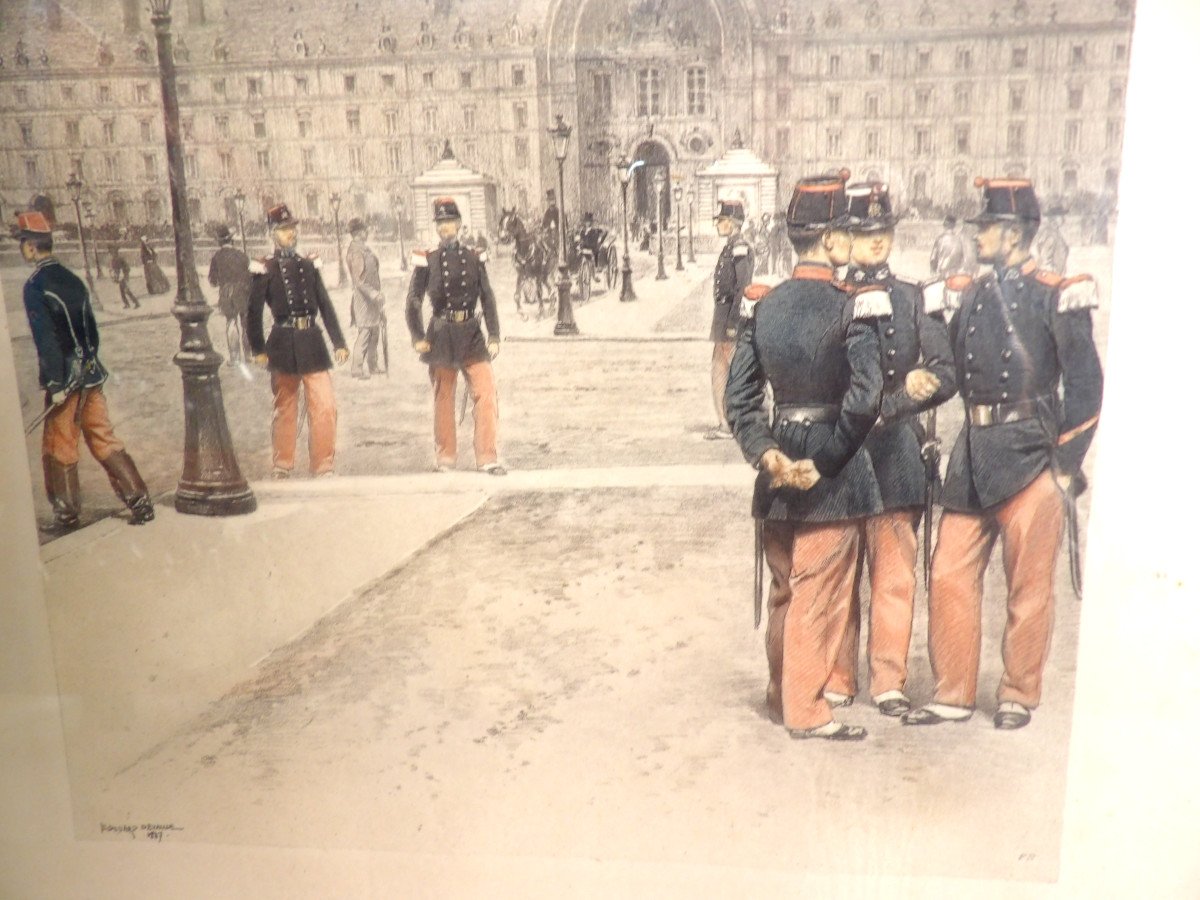 Polychrome Engraving By Edouard Detaille (1848-1912) - Administration, ...-photo-4