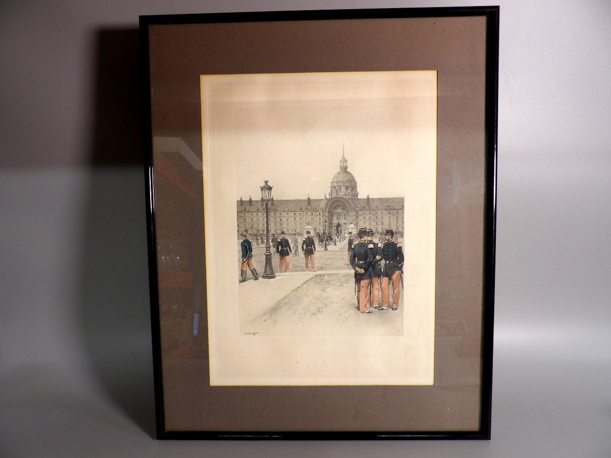 Polychrome Engraving By Edouard Detaille (1848-1912) - Administration, ...