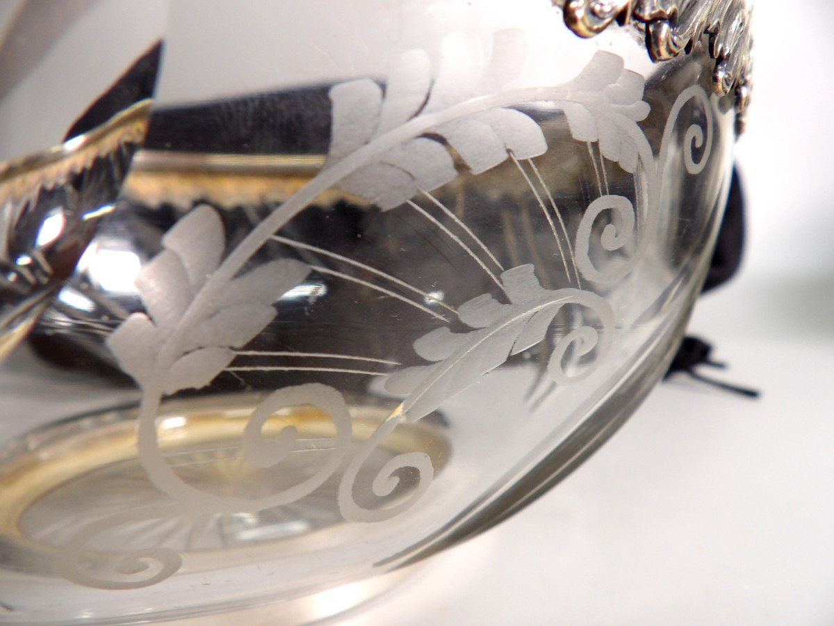 Art Nouveau Cup Enhanced With Silver Metal By Victor Saglier (1809-1894)-photo-5