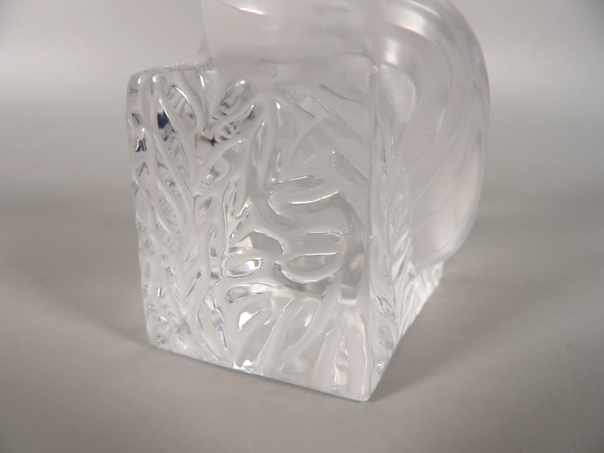 Pressed Molded Crystal Cat By Lalique France-photo-3