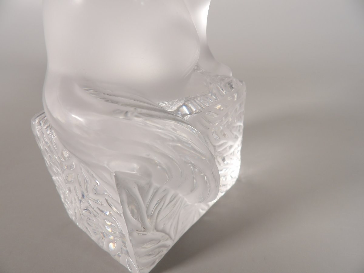 Pressed Molded Crystal Cat By Lalique France-photo-4