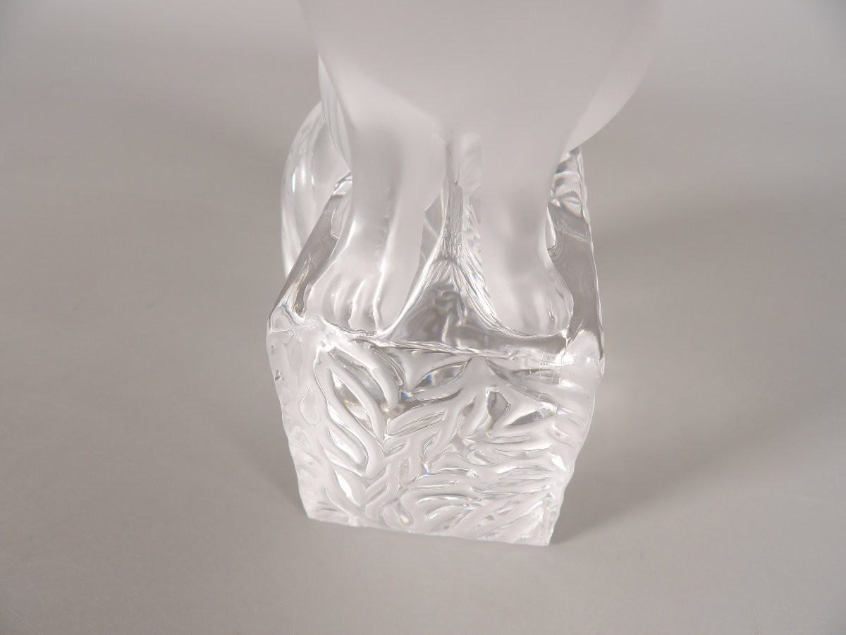 Pressed Molded Crystal Cat By Lalique France-photo-6