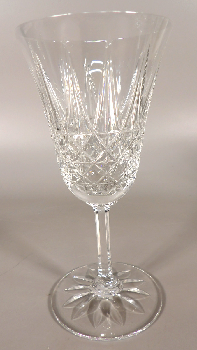 Set Of 4 Crystal Water Glasses And 2 Wine Glasses By St Louis - "tarn" Model-photo-8