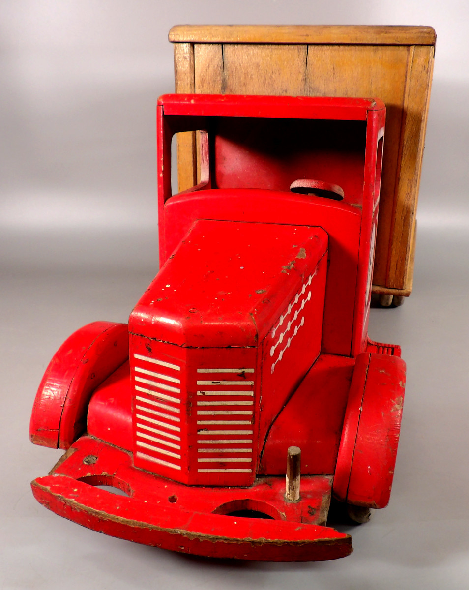 Antique Toy - Large Joujoulac Cattle Truck-photo-2