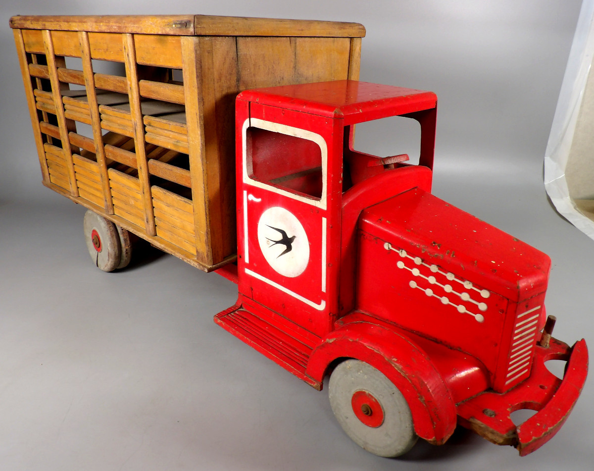 Antique Toy - Large Joujoulac Cattle Truck-photo-7
