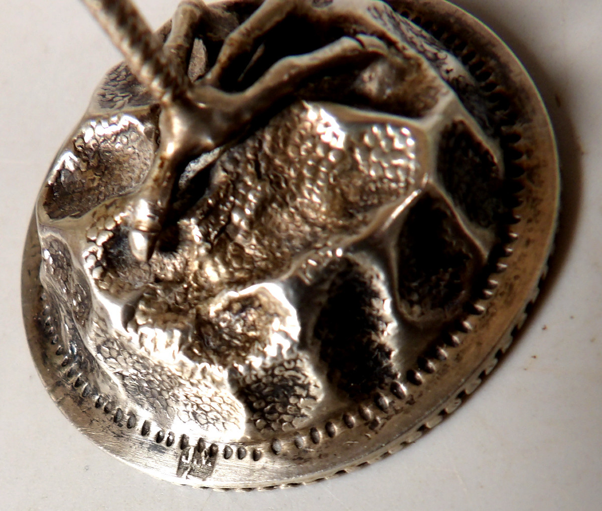 Cigogne en Argent du XIXème aux Yeux Rouge Rubis-photo-4