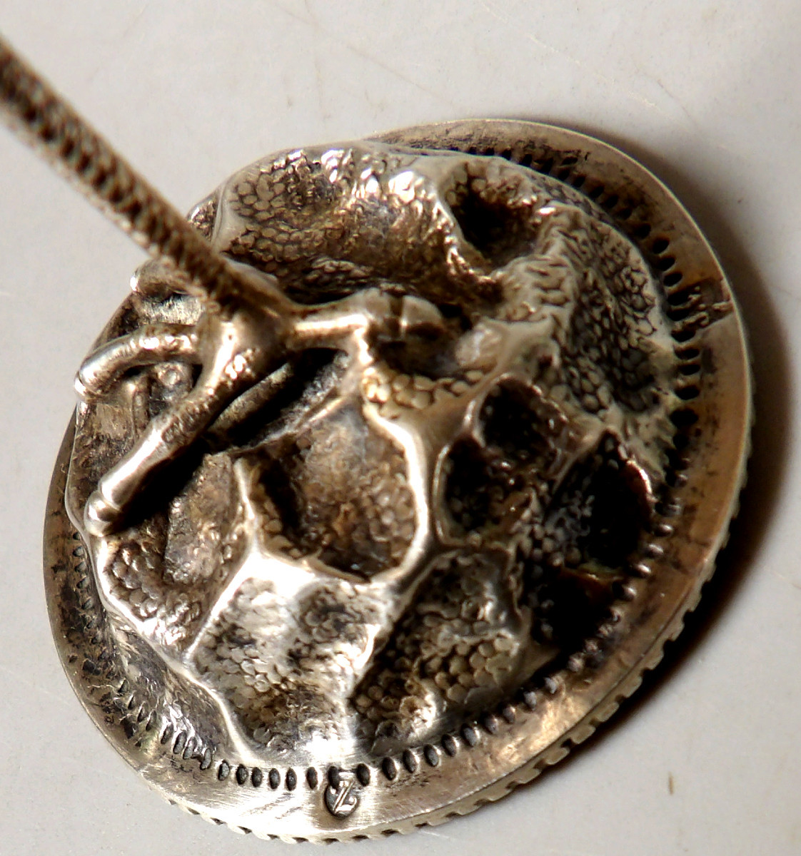 Cigogne en Argent du XIXème aux Yeux Rouge Rubis-photo-3