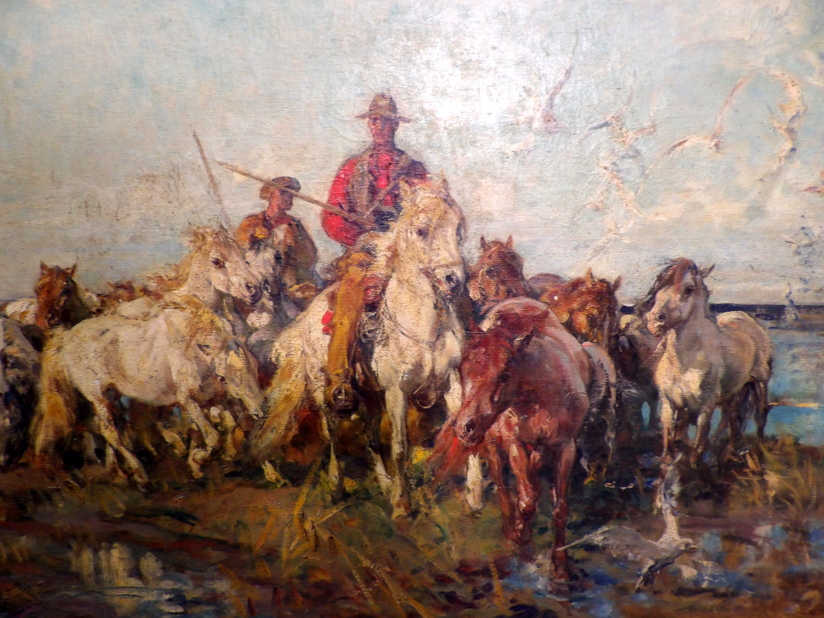 Huile sur Toile "Dans les Marais de la Petite Camargue" 1922 - Henri Émilien ROUSSEAU 1875-1933-photo-2