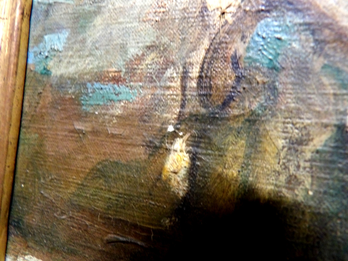 Huile sur Toile "Dans les Marais de la Petite Camargue" 1922 - Henri Émilien ROUSSEAU 1875-1933-photo-6