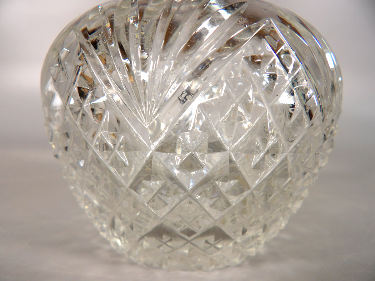 Small Carafe In Cut Crystal And Sterling Silver - Late 19th Century-photo-4