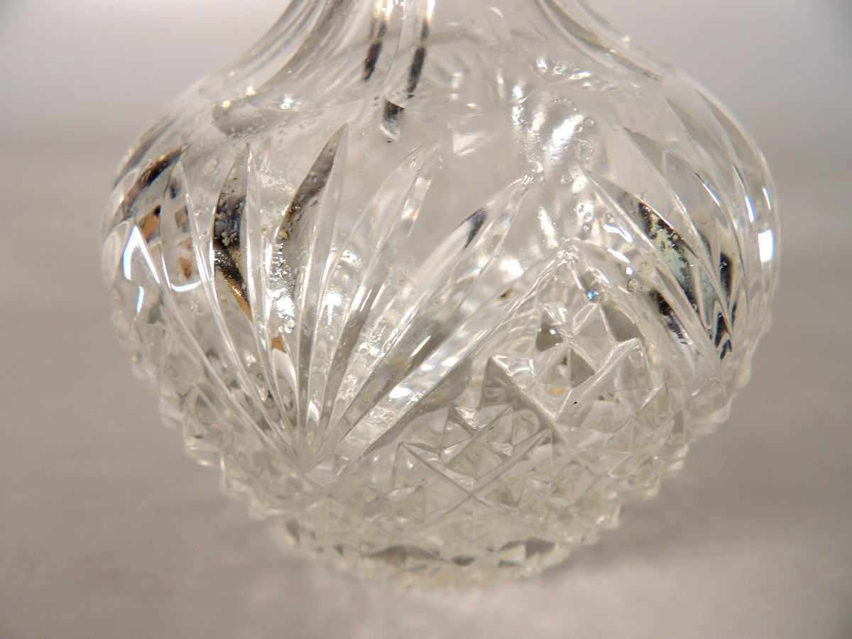 Small Carafe In Cut Crystal And Sterling Silver - Late 19th Century-photo-3