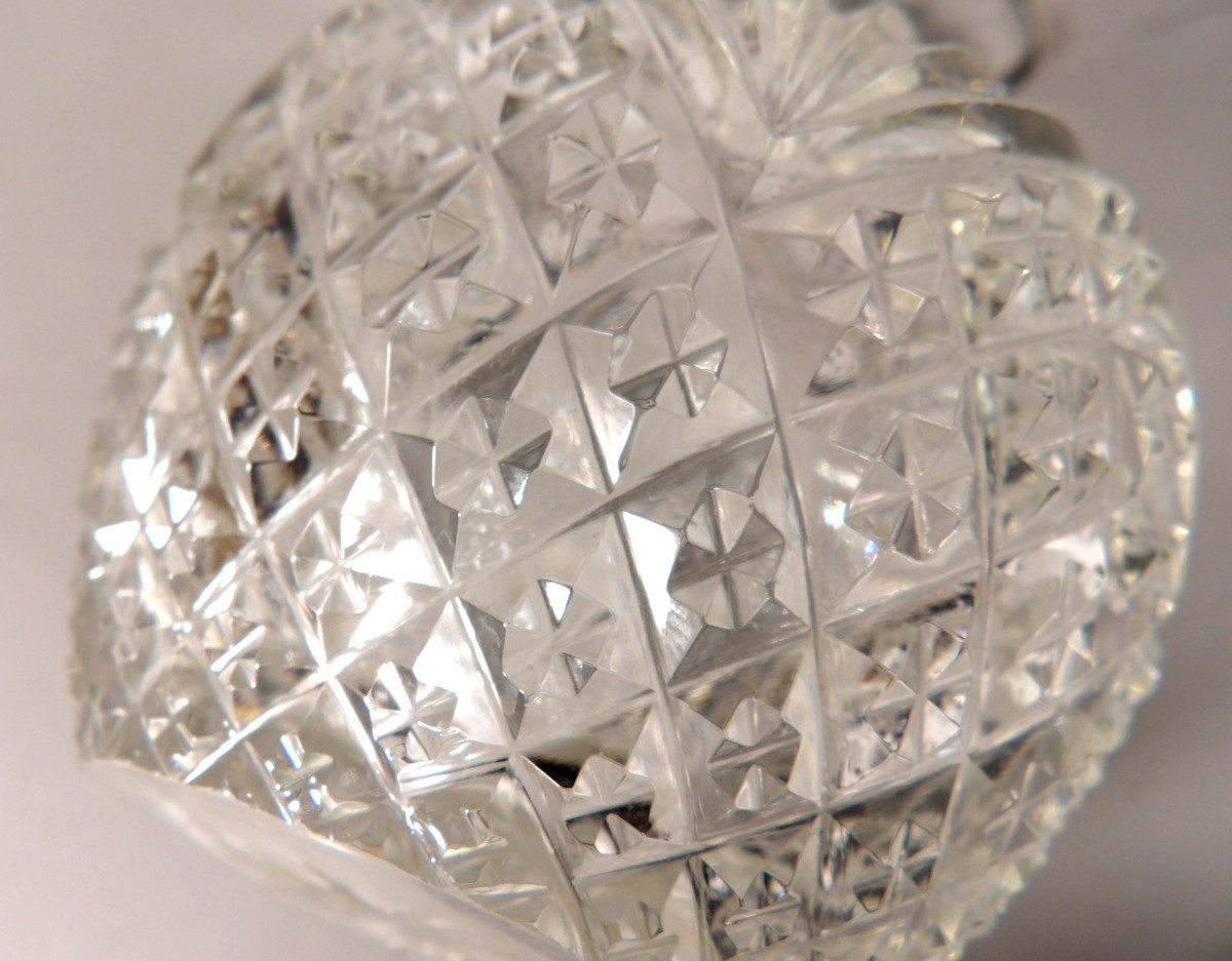 Small Carafe In Cut Crystal And Sterling Silver - Late 19th Century-photo-4