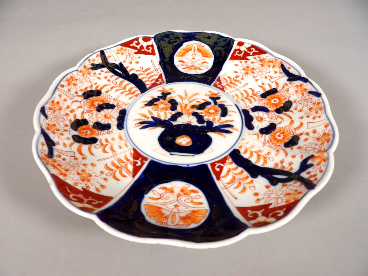Assiette Japonaise Imari du XIXème - Motif Bouquet Floral-photo-4
