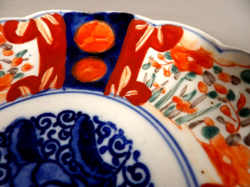 19th Century Japanese Imari Plate - Stylized Rose Motif-photo-3