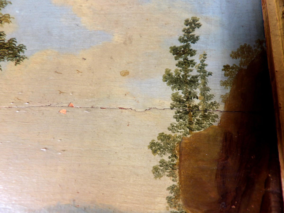 Oil On Wood - Scene Of Rural Life - Flemish School Of The 18th Century-photo-6