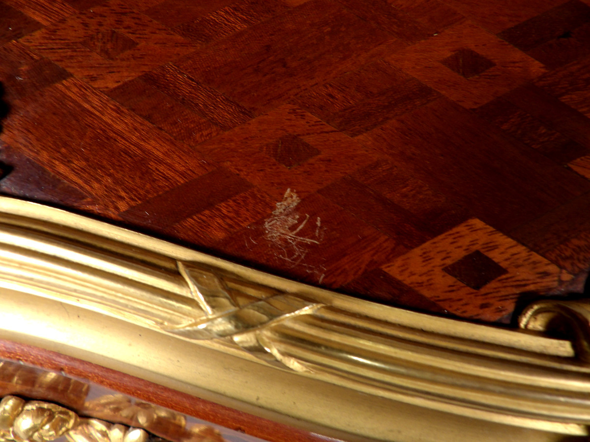 Marquetry And Gilt Bronze Letter Box For Carl Hiess - Vienna (austria)-photo-4