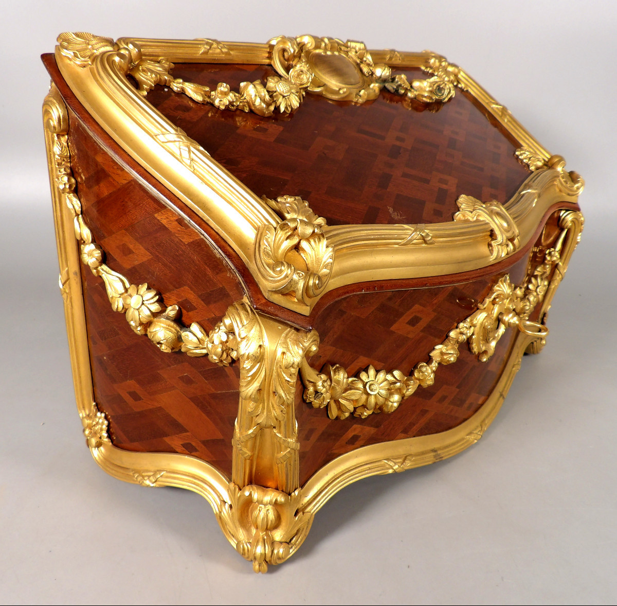 Marquetry And Gilt Bronze Letter Box For Carl Hiess - Vienna (austria)-photo-5