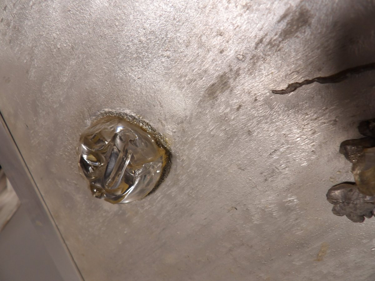 Applique Murale Rétroéclairée en Verre et Plomb coulé 65 x 65 cm - Par Enri DARGENCE - 1970-photo-6