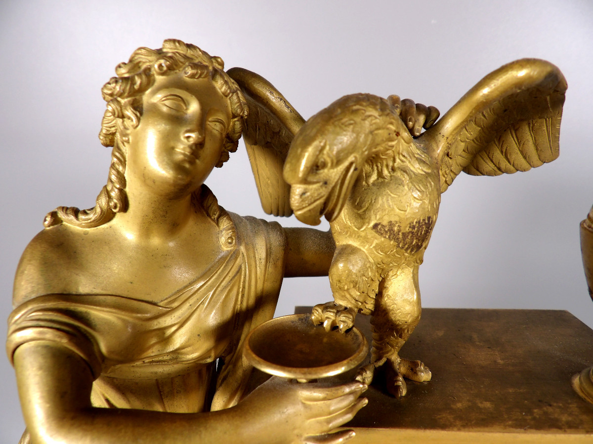 Early 19th Century Gilt Bronze Empire Clock - By Victor Cacheux-photo-4