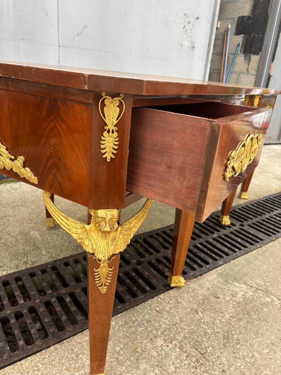 Bureau de style Empire bronze dorée -photo-6