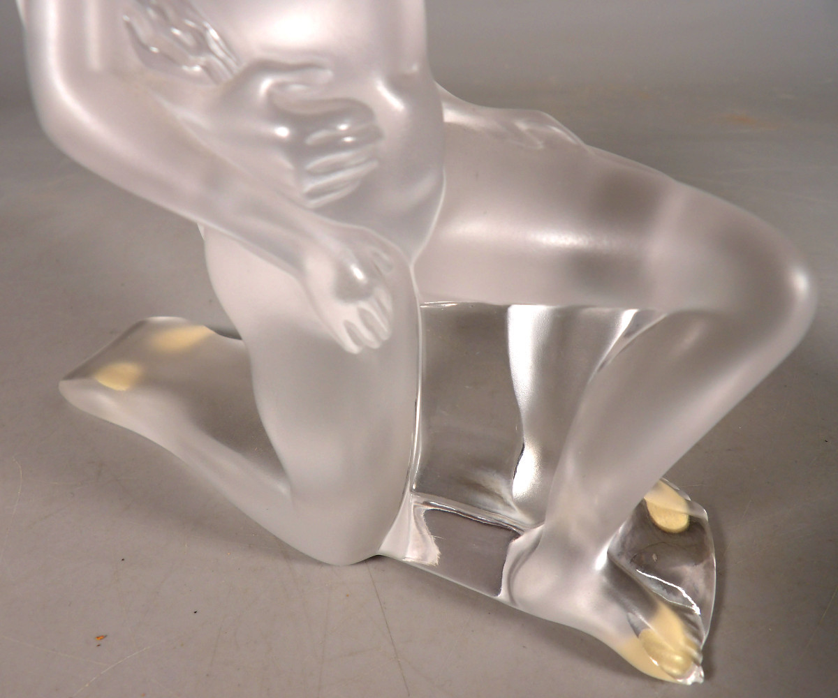 Couple de Danseurs Enlacés "Serge et Joséphine" - Art Déco - Cristal Dépoli par LALIQUE FRANCE-photo-2