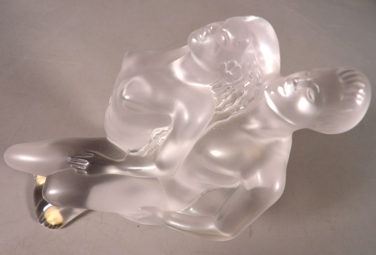 Couple de Danseurs Enlacés "Serge et Joséphine" - Art Déco - Cristal Dépoli par LALIQUE FRANCE-photo-5