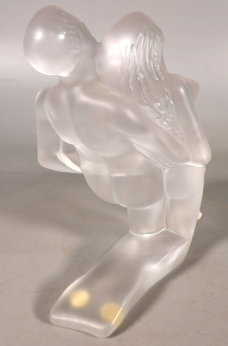 Couple de Danseurs Enlacés "Serge et Joséphine" - Art Déco - Cristal Dépoli par LALIQUE FRANCE-photo-8