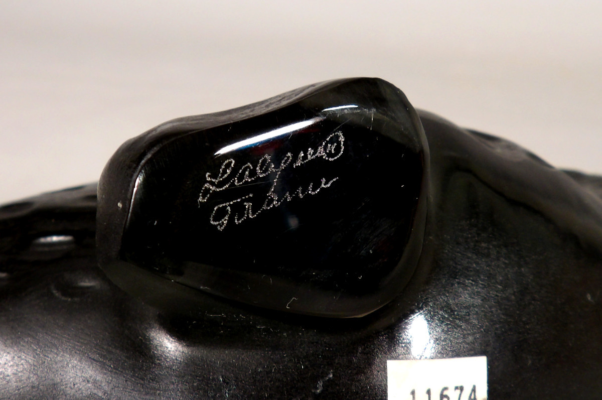 Sculpture de Panthère en Cristal - Grand Modèle "Zeila" - Par LALIQUE FRANCE-photo-3