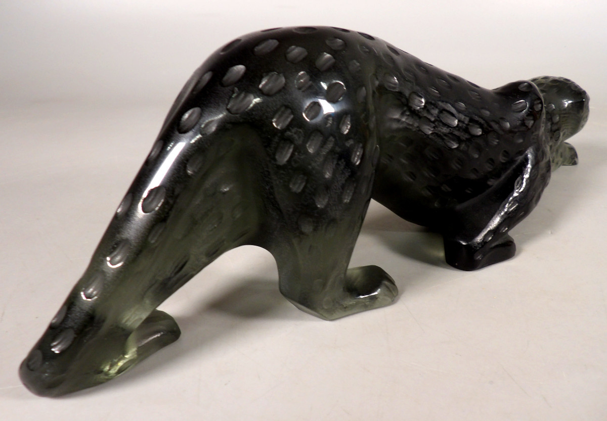 Sculpture de Panthère en Cristal - Grand Modèle "Zeila" - Par LALIQUE FRANCE-photo-2