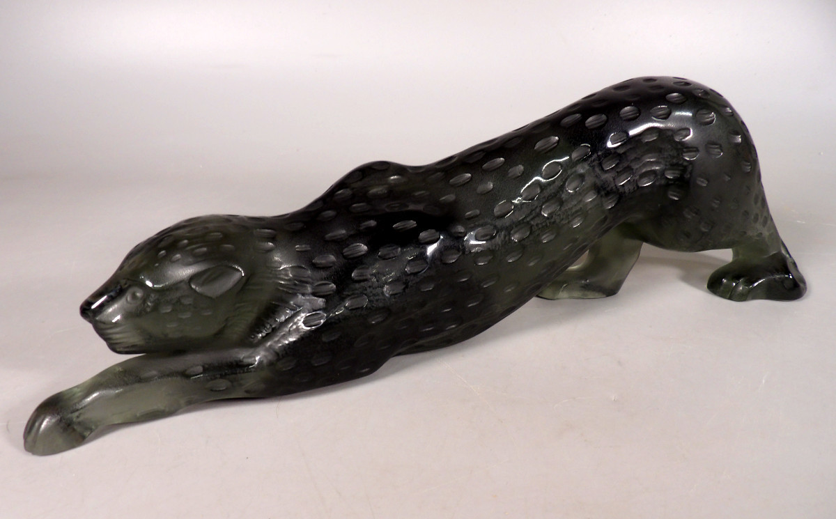 Sculpture de Panthère en Cristal - Grand Modèle "Zeila" - Par LALIQUE FRANCE