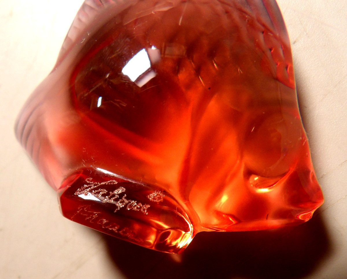 Ensemble de 4 Sculptures "Poisson" par René LALIQUE - Cristal Dépoli - LALIQUE FRANCE-photo-4