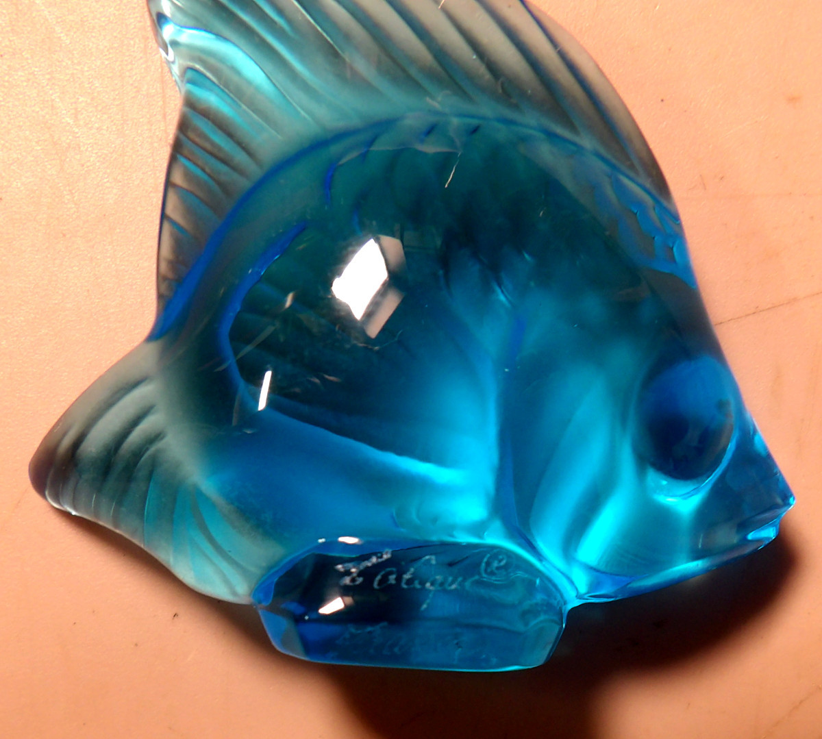 Ensemble de 4 Sculptures "Poisson" par René LALIQUE - Cristal Dépoli - LALIQUE FRANCE-photo-4