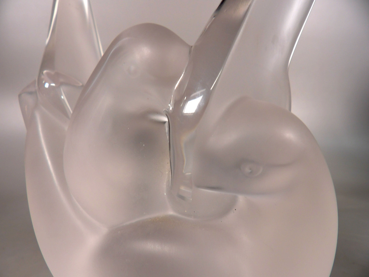 Crystal Pique Fleurs Aux Colombes Vase - -photo-8