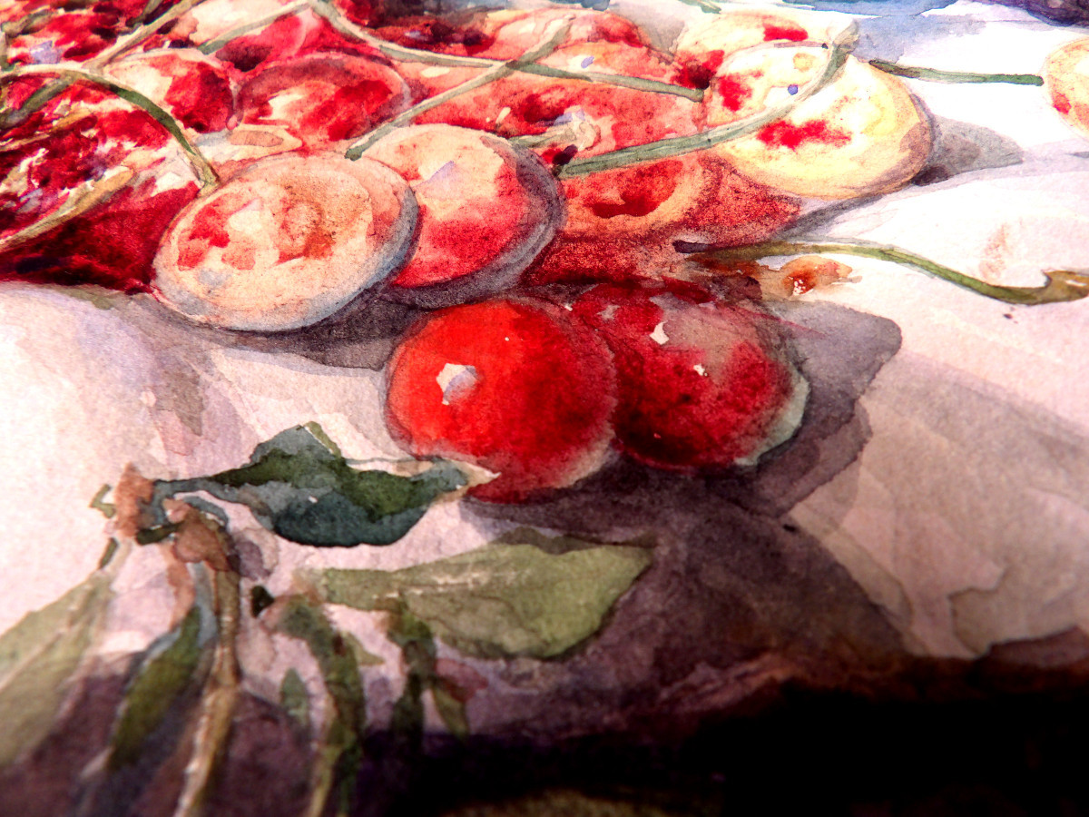 Watercolor Still Life On Embossed Paper Late 19th Century By François Rivoire (1842-1919)-photo-8