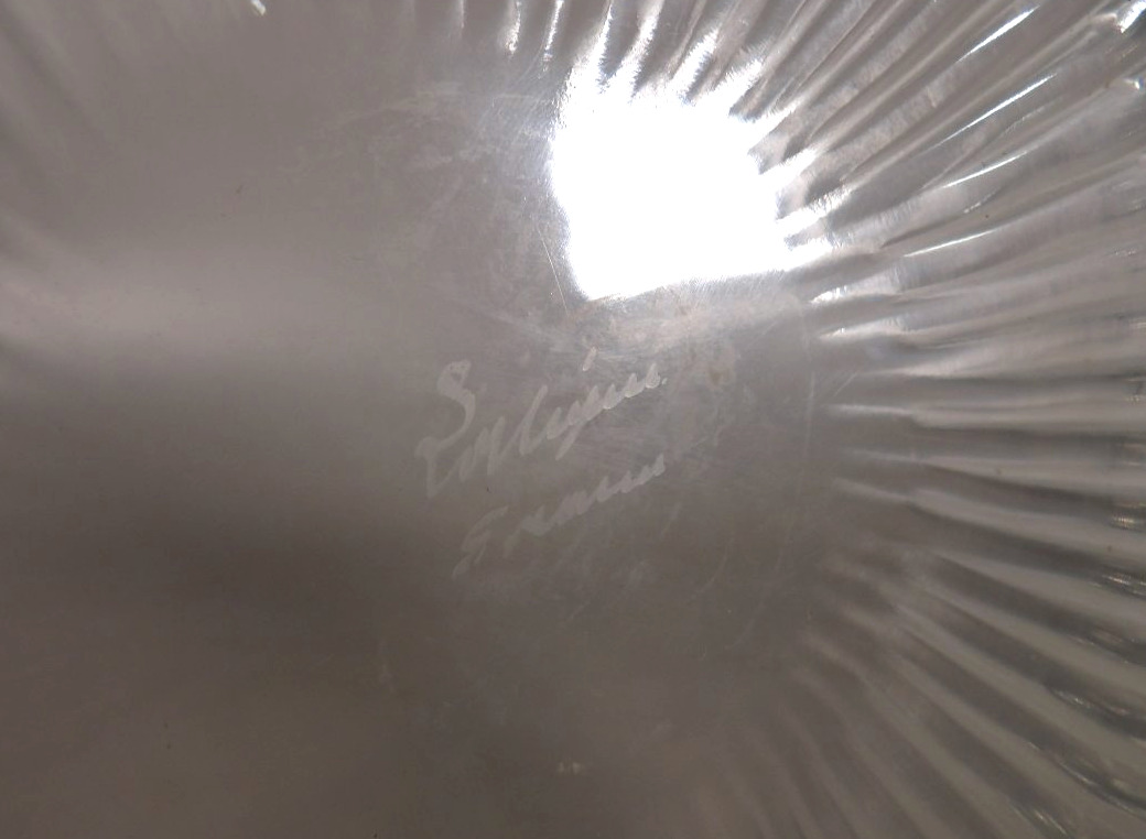 Ancienne Coupe Ronde "Marguerites" en Cristal - Création 1941 par René LALIQUE-photo-4