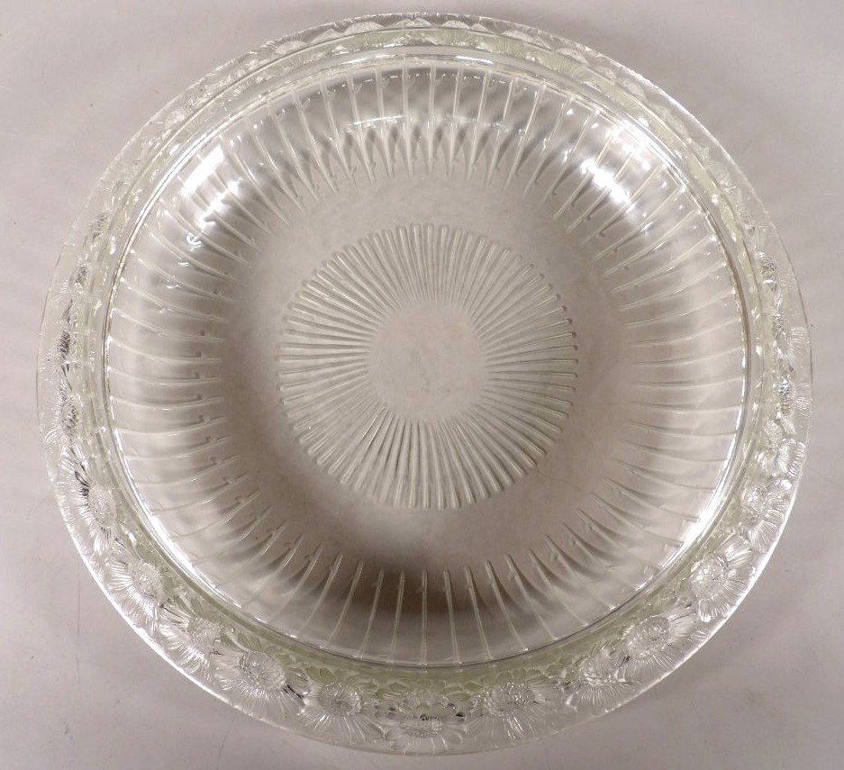 Ancienne Coupe Ronde "Marguerites" en Cristal - Création 1941 par René LALIQUE-photo-2