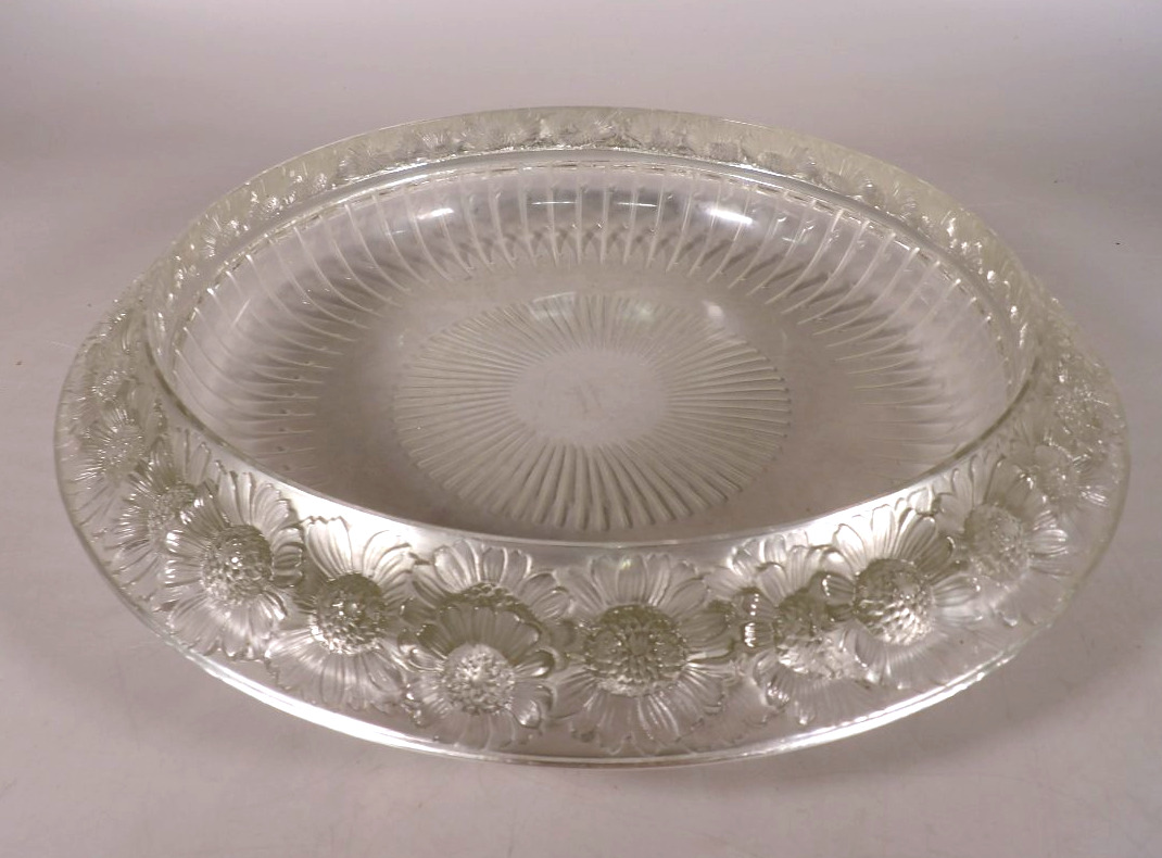 Ancienne Coupe Ronde "Marguerites" en Cristal - Création 1941 par René LALIQUE