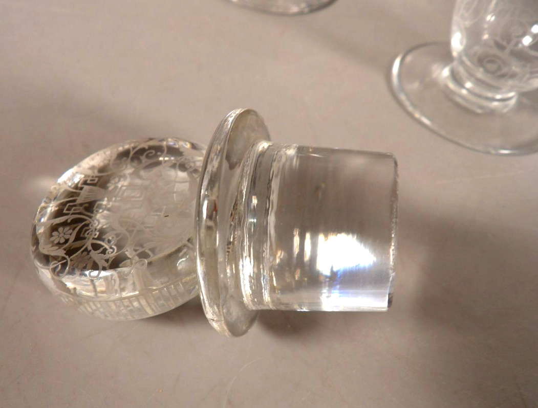 Antique Crystal Decanter And 6 Glasses - "michelangelo" Model By Baccarat-photo-5