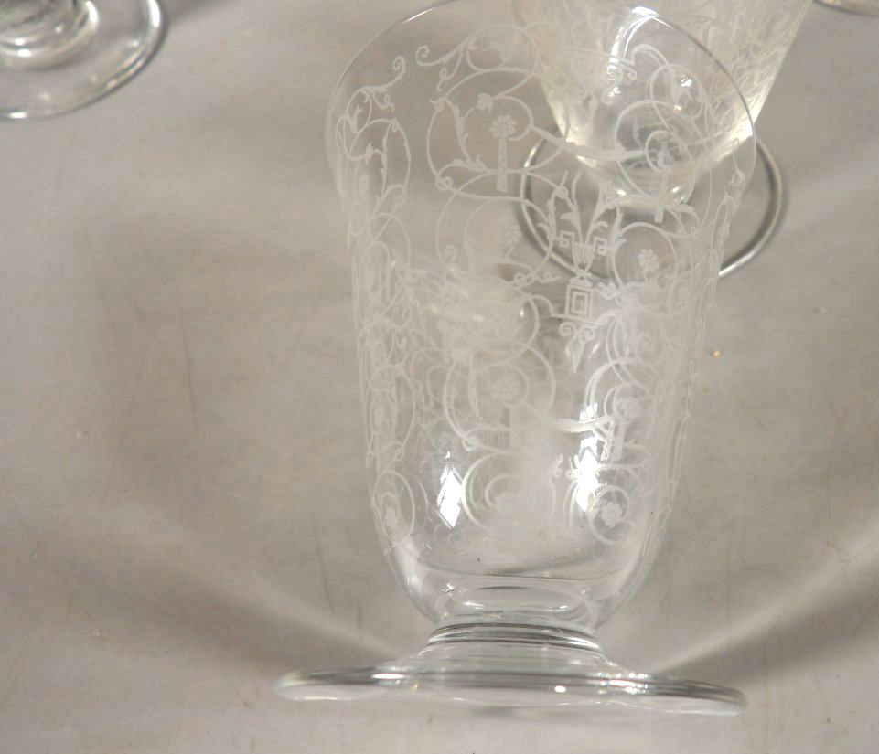 Antique Crystal Decanter And 6 Glasses - "michelangelo" Model By Baccarat-photo-8