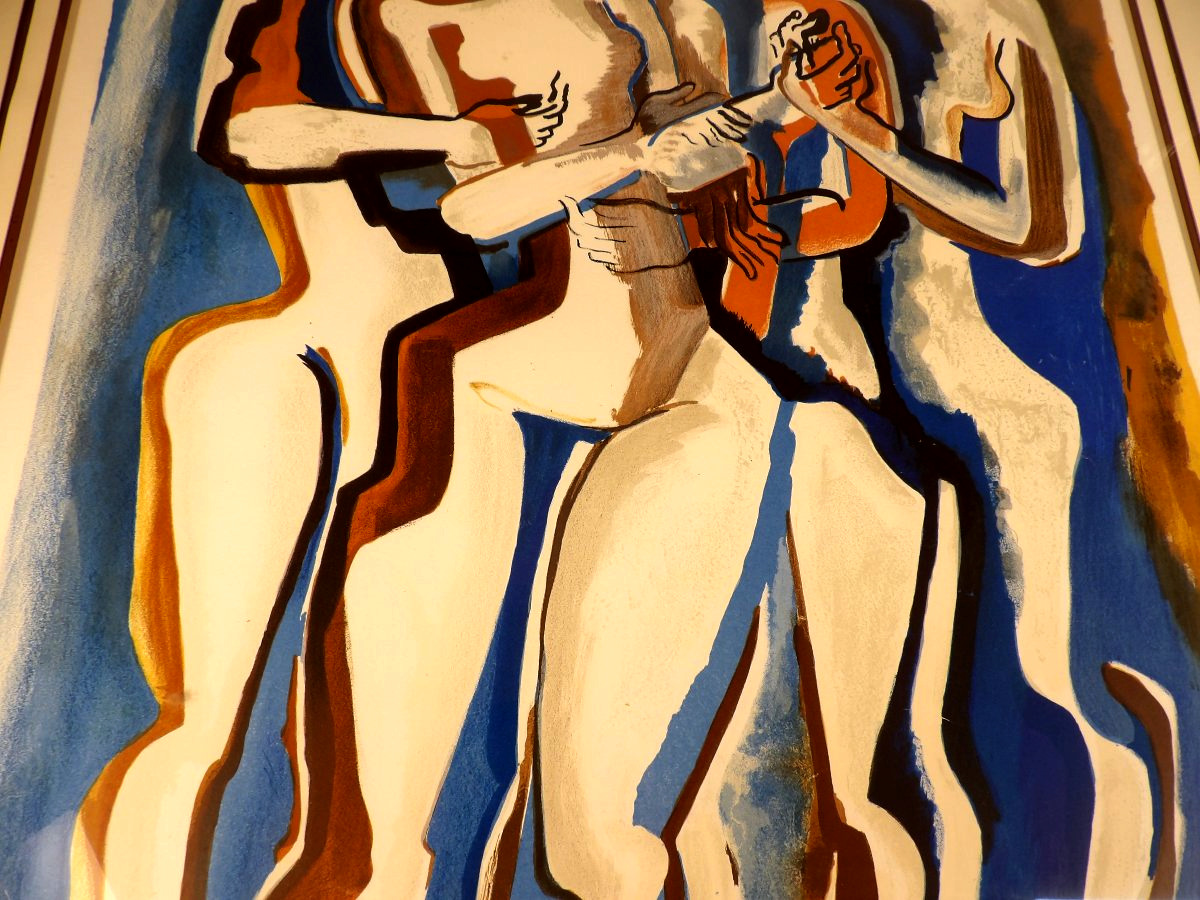 Lithographie Cubiste Moderniste "La Famille" par Ossip ZADKINE - Circa 1967-photo-2