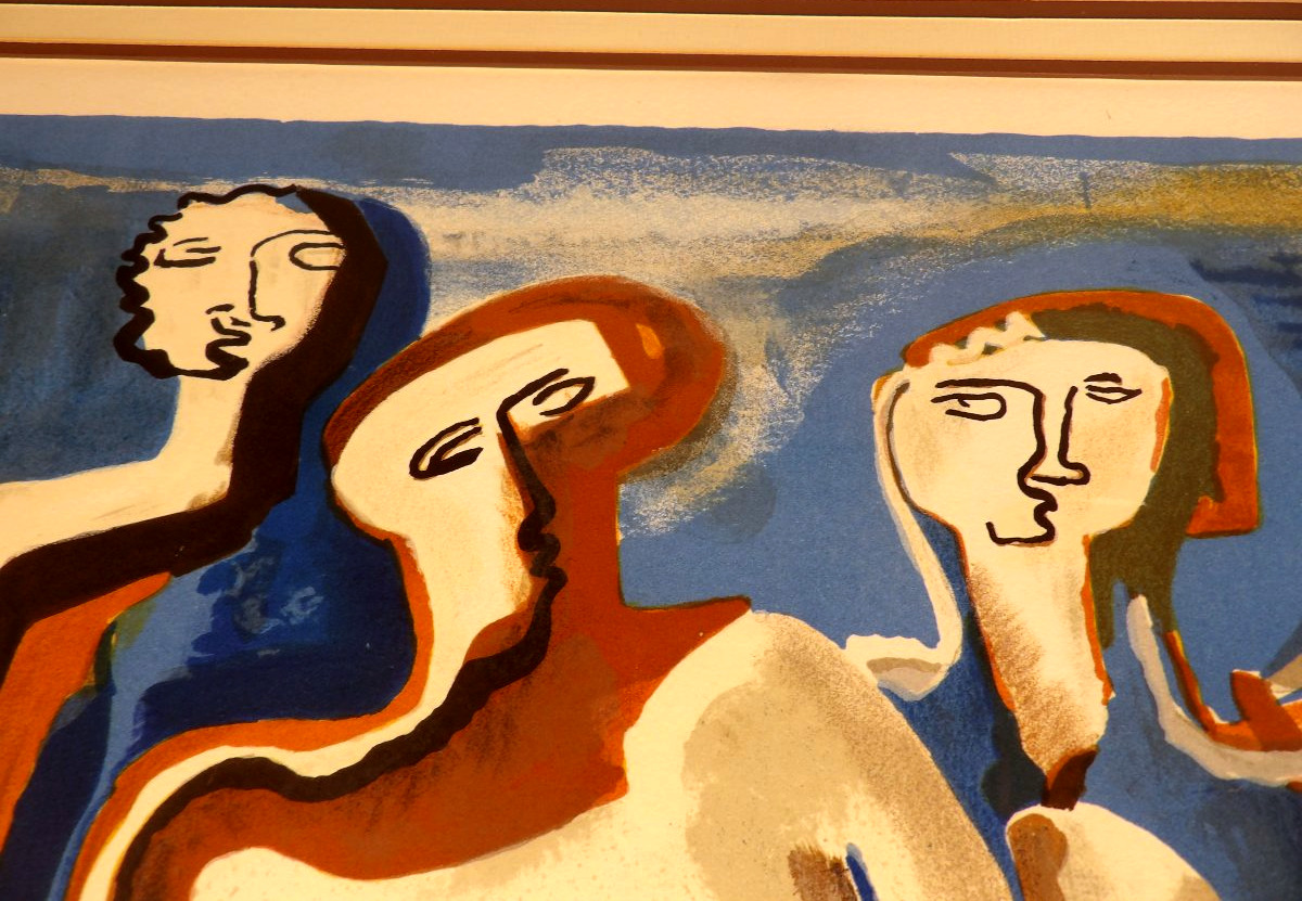 Lithographie Cubiste Moderniste "La Famille" par Ossip ZADKINE - Circa 1967-photo-4
