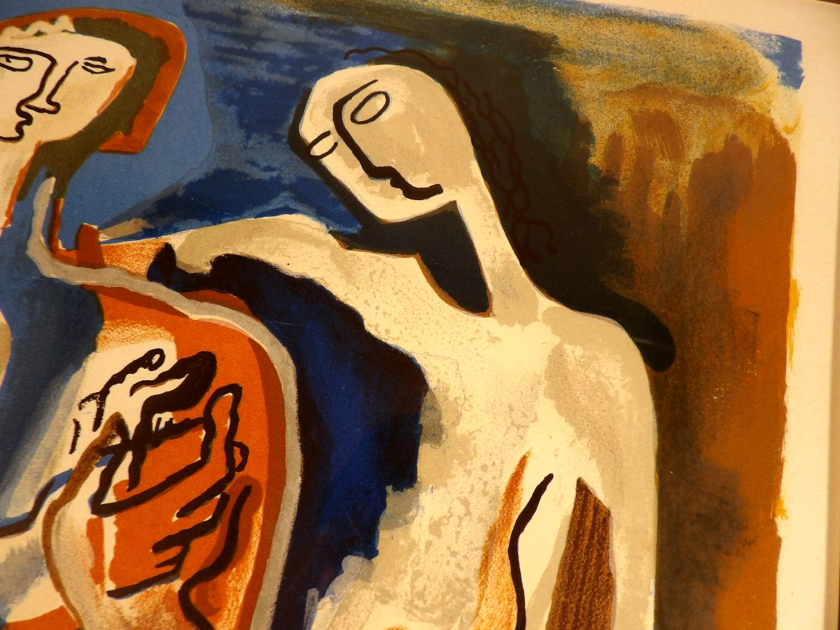 Lithographie Cubiste Moderniste "La Famille" par Ossip ZADKINE - Circa 1967-photo-6