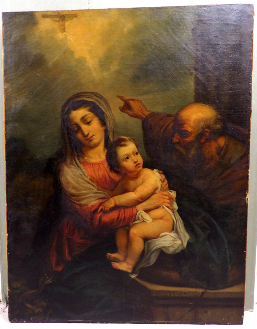 Grande Huile sur Toile - Représentation de la Sainte Famille - 1852
