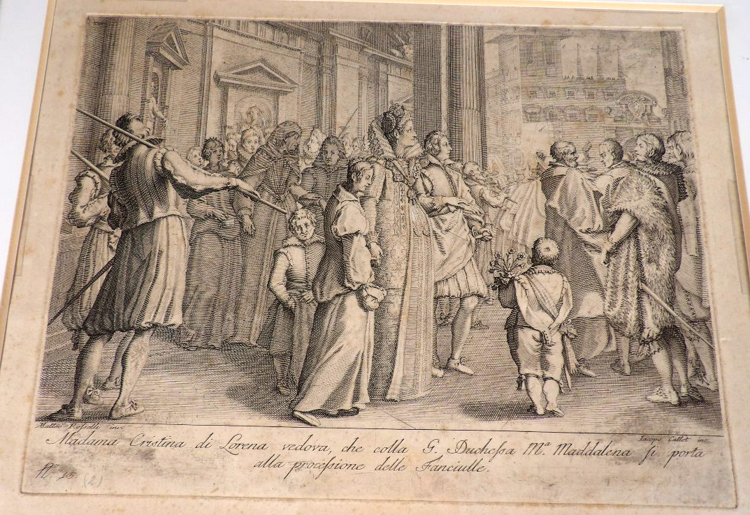 Reproduction d'une Gravure de Jacques CALLOT - "La Grande Duchesse Marie des Jeunes Filles"-photo-2