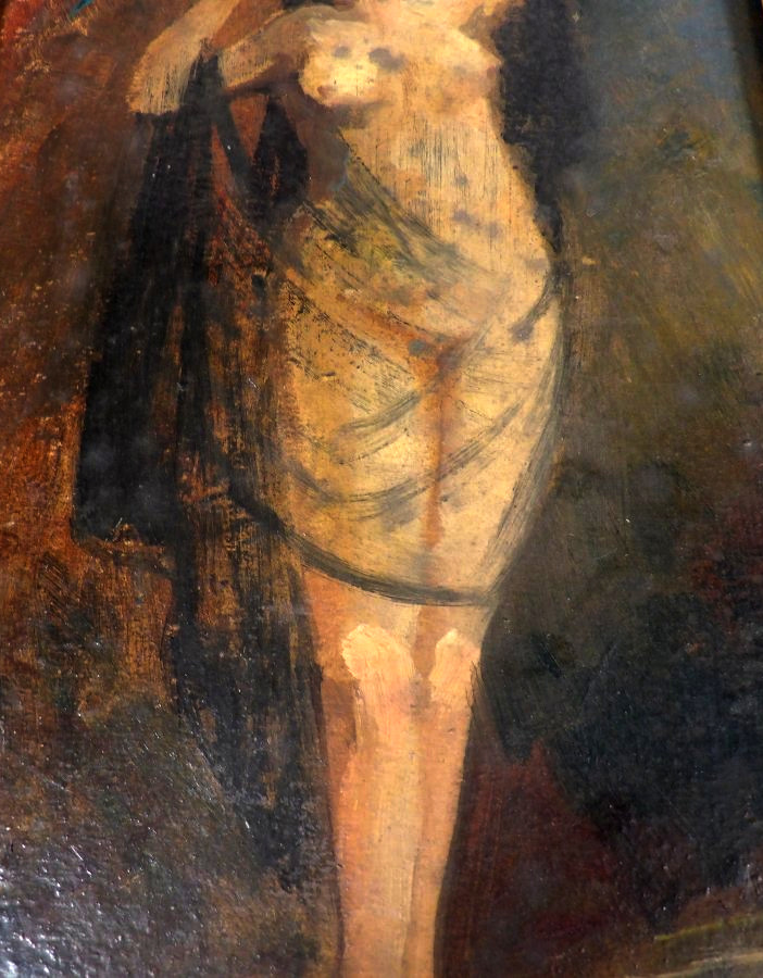 Huile sur Panneau de Bois - Femme Nue - Non Signée-photo-4