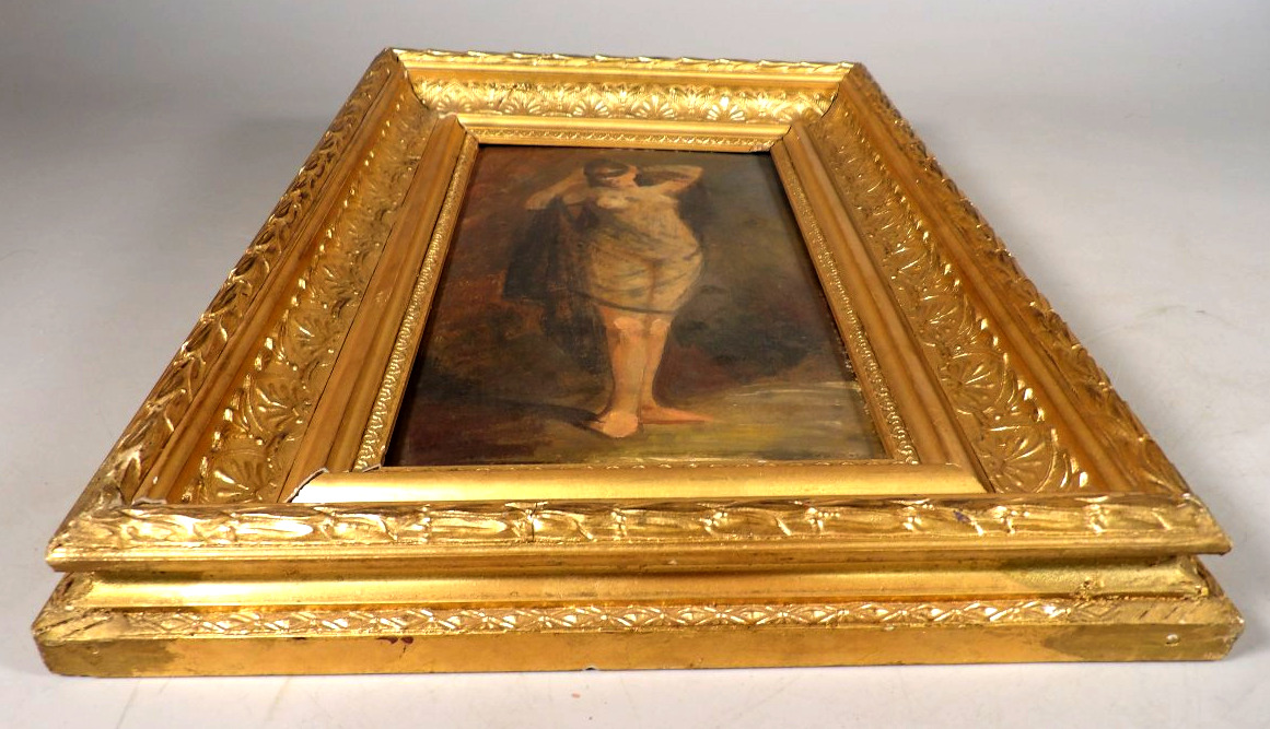 Huile sur Panneau de Bois - Femme Nue - Non Signée-photo-2