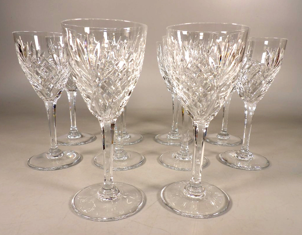 Suite de 10 Verres à Eau en Cristal - Modèle "Chantilly" par ST LOUIS-photo-2