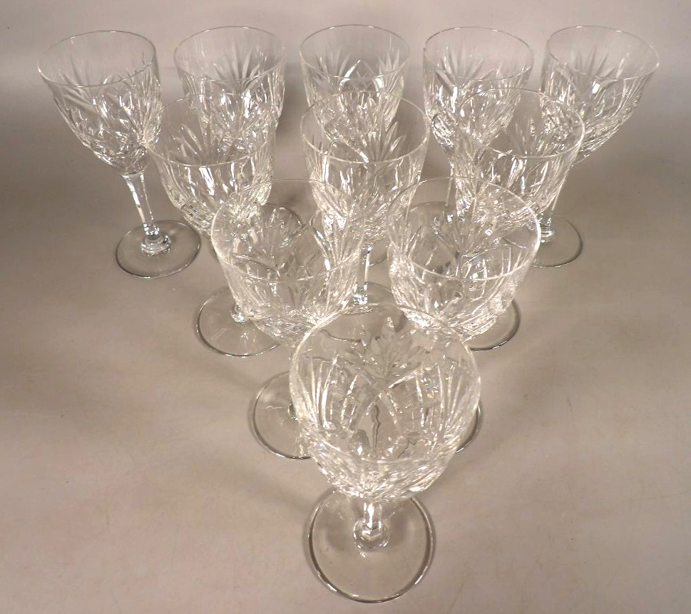 Set Of 10 Crystal Water Glasses - "chantilly" Model By St Louis