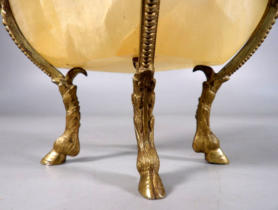 Napoleon III-style Ornamental Bowl In Onyx And Gilded Metal-photo-5