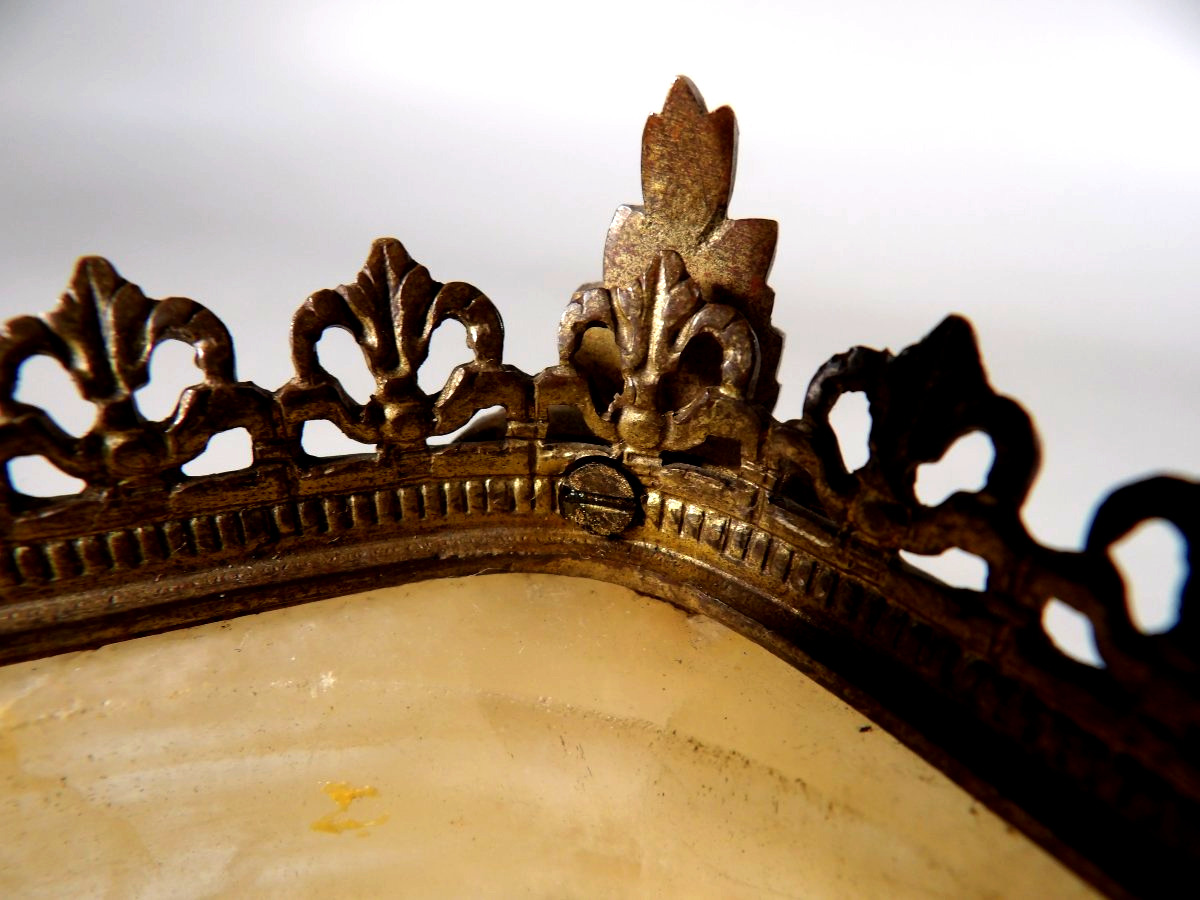 Napoleon III-style Ornamental Bowl In Onyx And Gilded Metal-photo-8